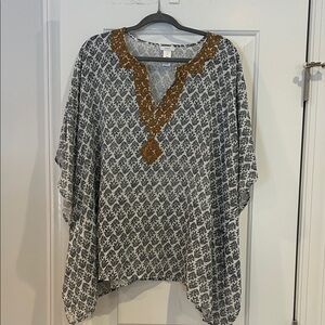 J Jill Embroidered Lightweight Poncho Top